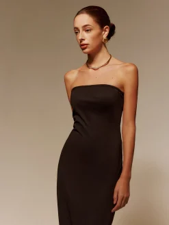 COMMENSE Two-Piece Sheer Shrug Jersey Tube Dress* Cocktail & Party Dresses|Midi Dresses