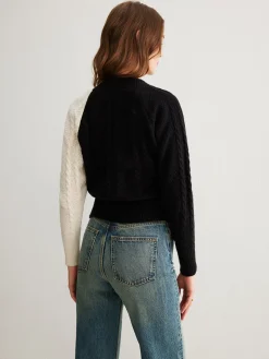 COMMENSE Two-Tone Criss Cross Button Knit Top* Sweater Tops|Sweaters & Cardigans