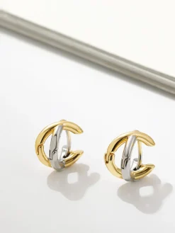 COMMENSE Two-Tone Criss Cross Ear Cuff* Earrings|Accessories