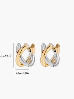 COMMENSE Two-Tone Criss Cross Ear Cuff* Earrings|Accessories