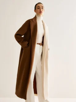COMMENSE Two-Tone Slit Tweed Long Coat* Outerwear|Coats