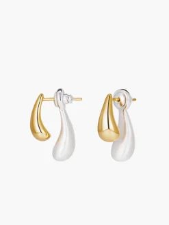 COMMENSE Two-Tone Water Drop Earrings* Earrings|Accessories