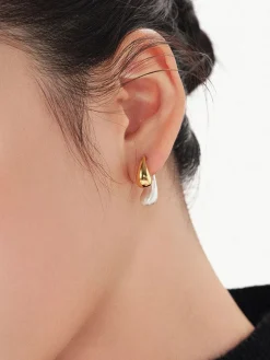 COMMENSE Two-Tone Water Drop Earrings* Earrings|Accessories