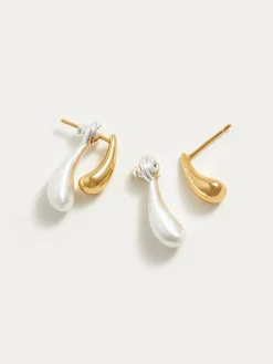 COMMENSE Two-Tone Water Drop Earrings* Earrings|Accessories