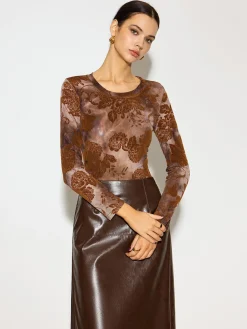 COMMENSE Tye Dye Printed Slim Mesh Top* Tops