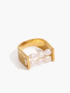 COMMENSE U-Shape Pearl Tunnel Ring* Rings & Bracelets|Accessories