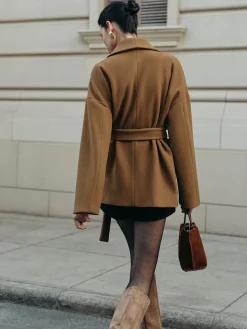 COMMENSE Utility Belted Tweed Coat* Outerwear|Coats