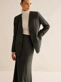 COMMENSE Utility Breasted Split Suit Skirt Set* Skirt Sets|Long Sleeve Sets