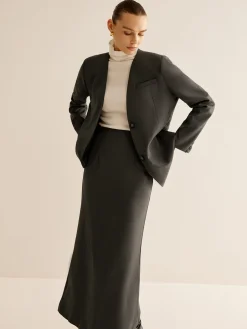 COMMENSE Utility Breasted Split Suit Skirt Set* Skirt Sets|Long Sleeve Sets