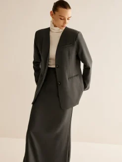 COMMENSE Utility Breasted Split Suit Skirt Set* Skirt Sets|Long Sleeve Sets