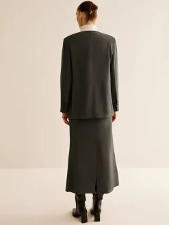 COMMENSE Utility Breasted Split Suit Skirt Set* Skirt Sets|Long Sleeve Sets