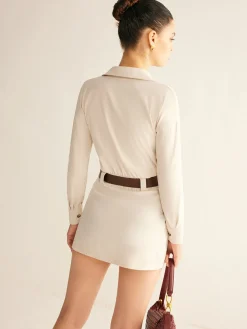 COMMENSE Utility Button Belted Suit Dress* Casual Dresses|Short Dresses