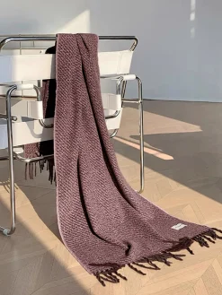 COMMENSE Utility Plain Tassel Scarf* Accessories