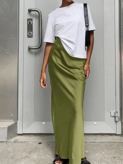 COMMENSE Utility Satin Maxi Skirt* Skirts|Bottoms