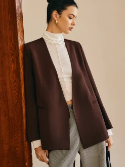 COMMENSE Utility V-Neck Blazer Without Belt* Outerwear|Blazers