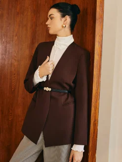 COMMENSE Utility V-Neck Blazer Without Belt* Outerwear|Blazers