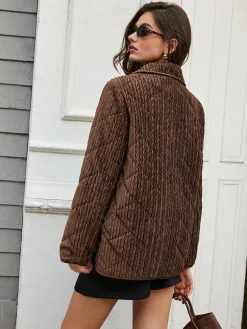 COMMENSE Velvet Button Bow Coat* Outerwear|Coats