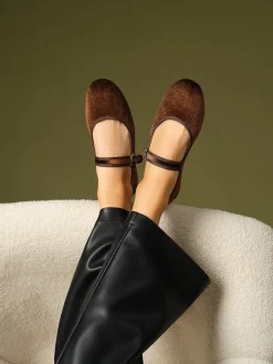 COMMENSE Velvet Mary Jane Ballet Shoes* Shoes|Accessories