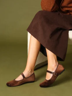 COMMENSE Velvet Mary Jane Ballet Shoes* Shoes|Accessories