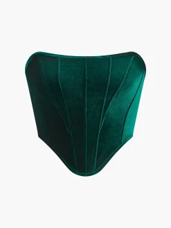 COMMENSE Velvet Piping Corset* Tops