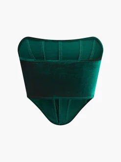 COMMENSE Velvet Piping Corset* Tops