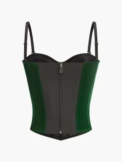 COMMENSE Velvet Piping Zipper Cami Top* Tank Tops & Camis|Tops