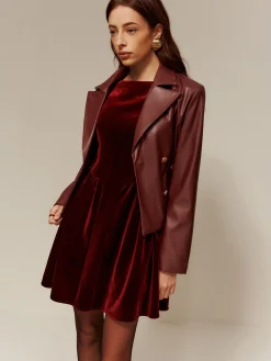 COMMENSE Velvet Pleated Tank Short Dress* Cocktail & Party Dresses|Short Dresses