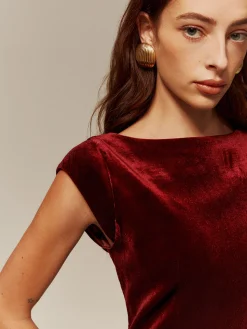 COMMENSE Velvet Pleated Tank Short Dress* Cocktail & Party Dresses|Short Dresses