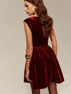 COMMENSE Velvet Pleated Tank Short Dress* Cocktail & Party Dresses|Short Dresses