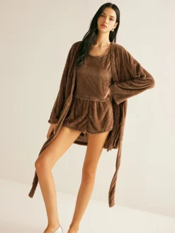 COMMENSE Velvet Three-Piece Shorts Set* Shorts Sets|Shorts