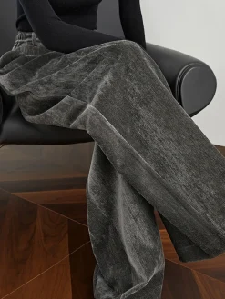 COMMENSE Velvet Wide-Leg Pants* Pants|Bottoms