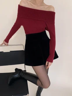 COMMENSE Velvet Wide-Leg Shorts* Shorts|Bottoms