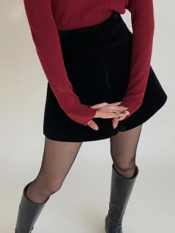 COMMENSE Velvet Wide-Leg Shorts* Shorts|Bottoms
