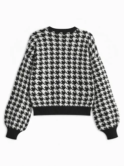 COMMENSE Velvet-Bow Lantern Sleeve Sweater* Sweater Tops|Sweaters & Cardigans