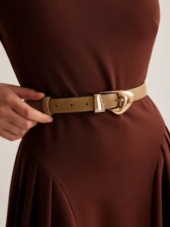 COMMENSE Versatile Buckle Slim Leather Belt* Belts & Chain|Accessories