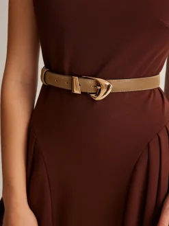 COMMENSE Versatile Buckle Slim Leather Belt* Belts & Chain|Accessories