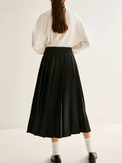 COMMENSE Versatile Buckle-Belt Pleated Skirt* Bottoms