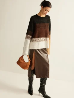 COMMENSE Versatile Color Block Loose Sweater* Sweater Tops|Sweaters & Cardigans