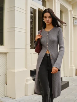 COMMENSE Versatile Metal Breasted Sweater Dress* Sweater Dresses|Work Dresses