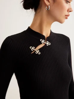 COMMENSE Versatile Metal Decor Knit Top* Sweater Tops|Sweaters & Cardigans