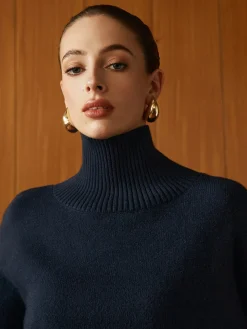 COMMENSE Versatile Plain Turtleneck Sweater* Sweater Tops|Sweaters & Cardigans