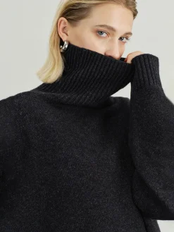 COMMENSE Versatile Plain Turtleneck Sweater* Sweater Tops|Sweaters & Cardigans