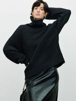 COMMENSE Versatile Plain Turtleneck Sweater* Sweater Tops|Sweaters & Cardigans