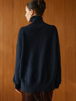 COMMENSE Versatile Plain Turtleneck Sweater* Sweater Tops|Sweaters & Cardigans