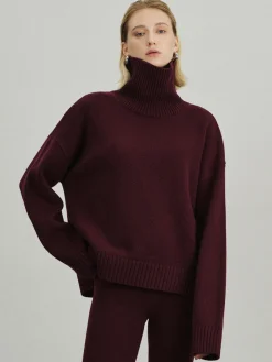 COMMENSE Versatile Plain Turtleneck Sweater* Sweater Tops|Sweaters & Cardigans