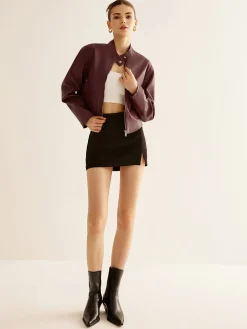 COMMENSE Versatile Zipper Faux Leather Jacket* Outerwear|Jackets