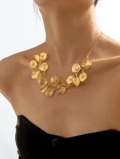 COMMENSE Vintage Alloy Leaf Design Necklace* Necklaces|Accessories