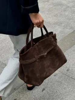 COMMENSE Vintage Buckle-Design Top-Handle Bag* Bags|Accessories