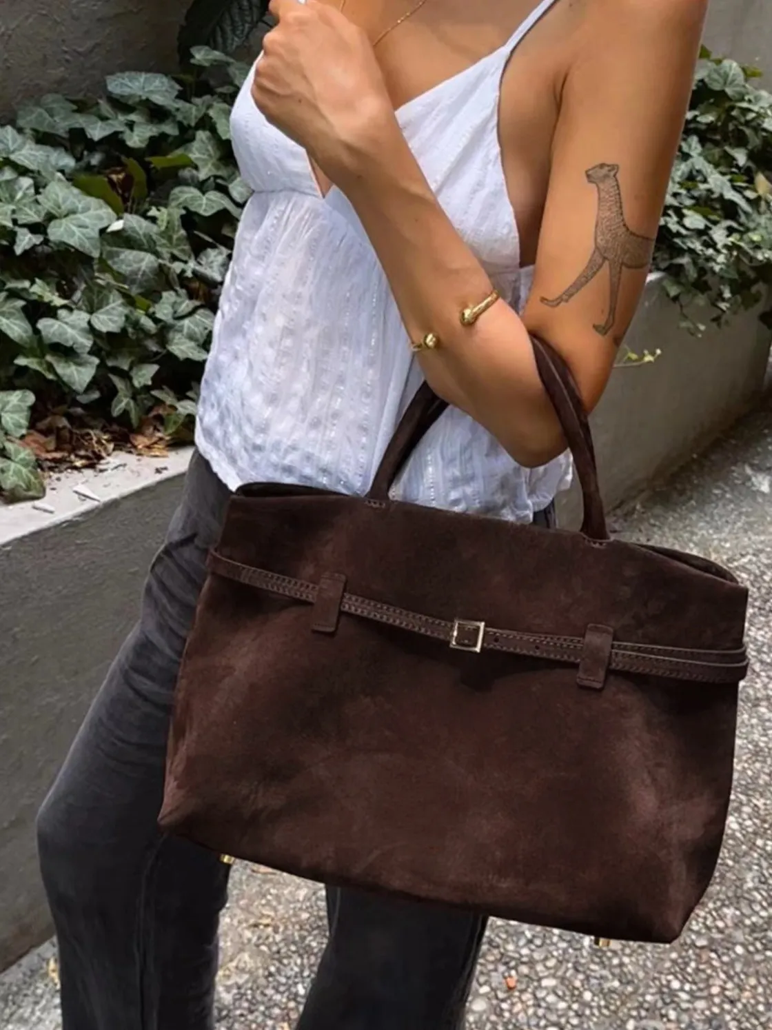 COMMENSE Vintage Buckle-Design Top-Handle Bag* Bags|Accessories