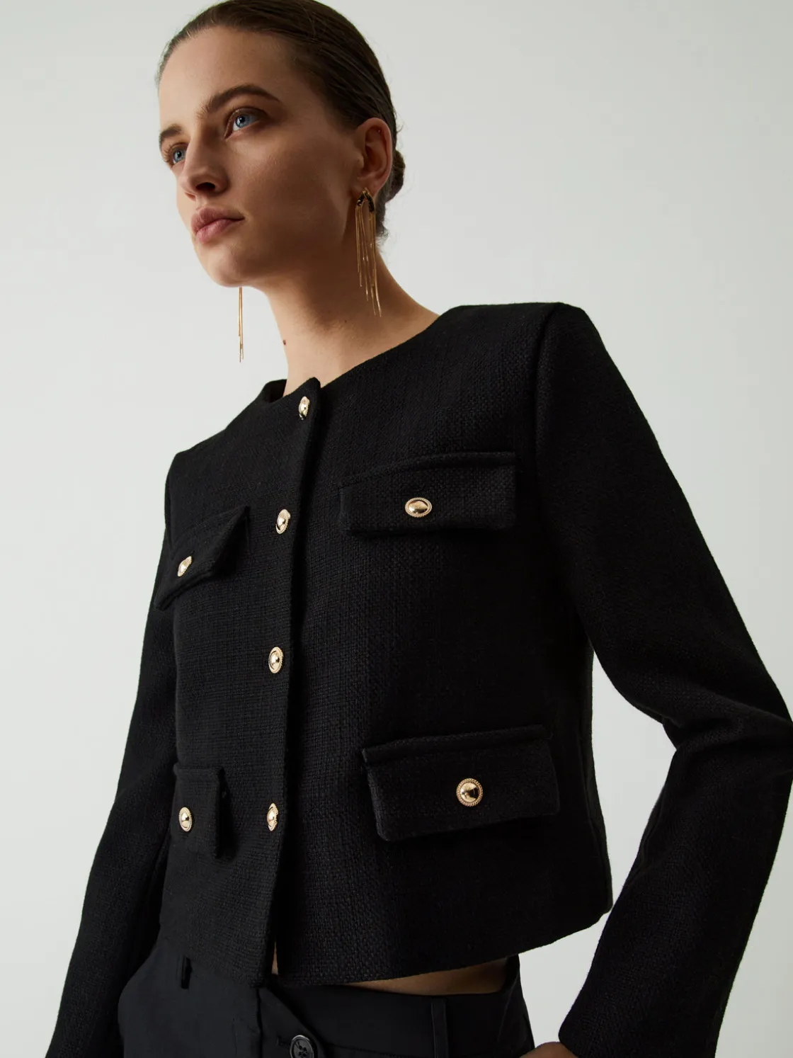 COMMENSE Vintage Button Tweed Blazer* Outerwear|Blazers
